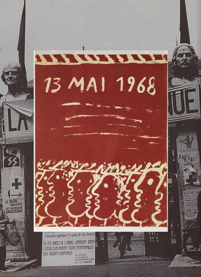 Fassianos Alekos-Αφίσα του Φασιανού για τα γεγονότα του Μάη του '68 στο Παρίσι